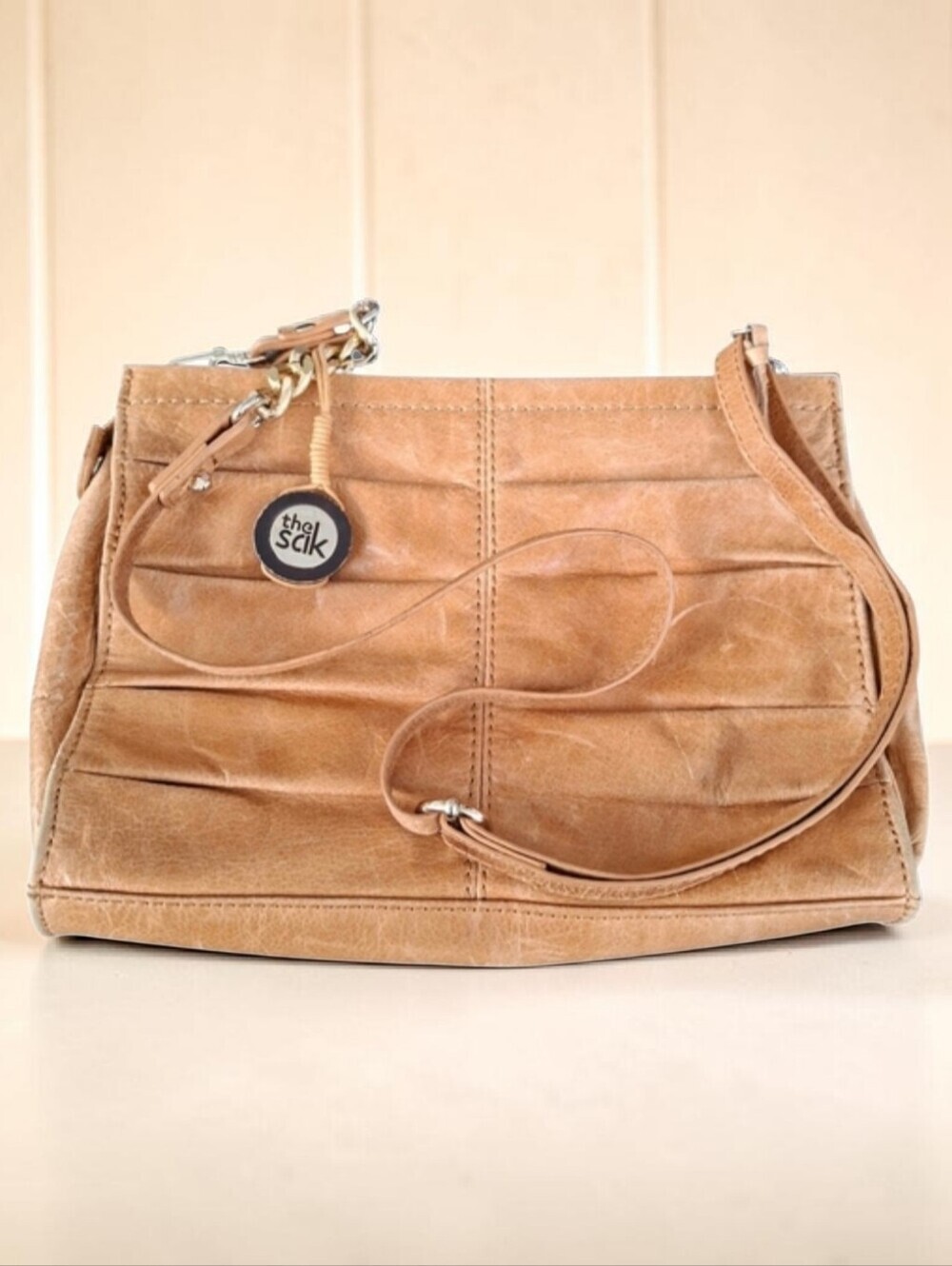 Vintage The Sak Tan Leather Shoulder Bag Crossbody Bag
